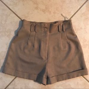 Wrapper high waisted paper bag shorts